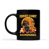 Halloween Mug Forget A Candy Give Me - BLACK Dachshund Personalized Mug, Best Gifts For Dog Lovers And Halloween Occasion