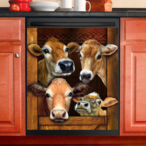 Farm Cow Kitchen Dishwasher Cover Decor Art Housewarming Gifts Home Decorations HT