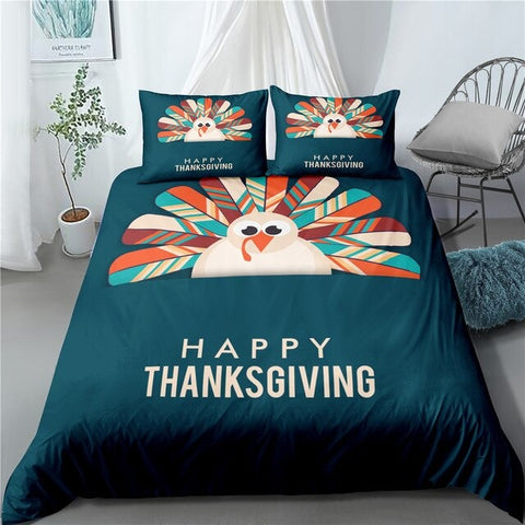 Happy Thanksgiving Bedding Set Bedspread Duvet Cover Set Home Decor ND