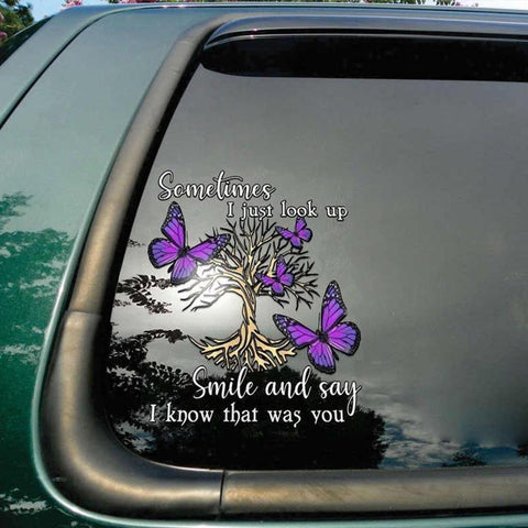 Memorial Butterfly Car Sticker Decal TM