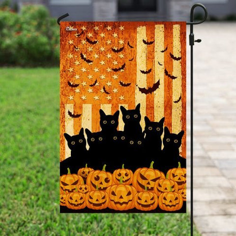 Black Cat Flag Black Cats Halloween American Flag, Halloween Sign, Halloween Gift, Gift for cat lover, Cat halloween gift
