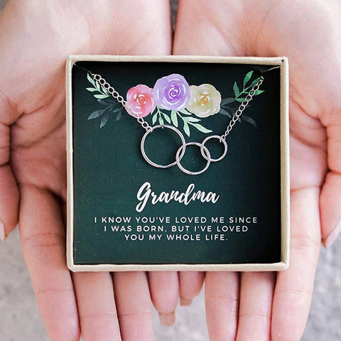 To Grandma Circle Mothers Day Necklace Mom Jewelry Gift Card For Her, Mom, Grandma, Wife HT
