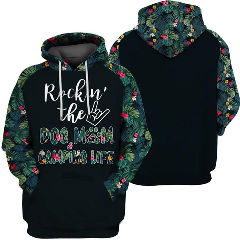 Rockin’ The Dog Mom Camping Life 3D All Over Printed Shirt Camping Hoodie, Zip Hoodie, Sweater, Tee