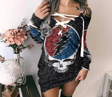Skull Thunder Lace-up Dress