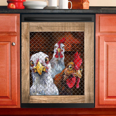 Rooster Chicken Kitchen Dishwasher Cover Chicken Coop Decor HT
