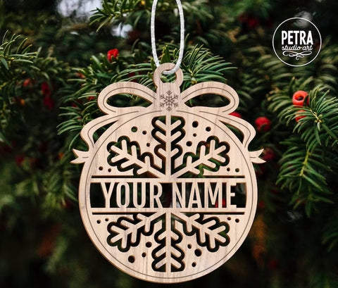 Christmas Ornament Personalizable Tree Snowflakes Ornaments HT