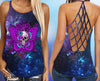 Skull Butterfly Criss-cross tank top, Rompers VA