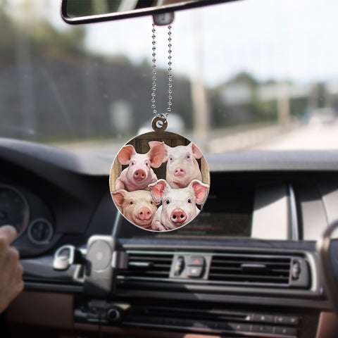 Four Pigs Ornament Farm Animal Cute Hanging Ornament Animal Lovers Gifts Car Decor Home Decor HN