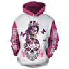Skull Breast Cancer 02 Hoodie