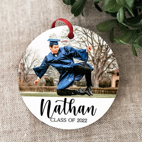 Graduation Ornament Class of 2022 Photo Ornament Personalized Gift Christmas Ornament Graduation Gift College High School Custom Gift Her HT