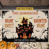 Home Sweet Haunted Home Custom Doormat, Halloween Decoration, Personalized Halloween Doormat TM