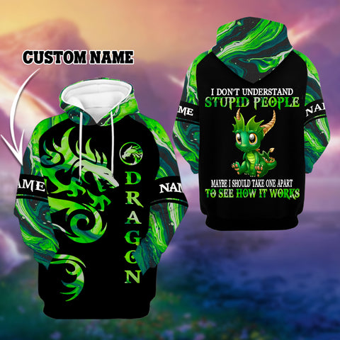 Personalized Don't Understand Stupid People Dragon Unisex Hoodie For Men Women HT