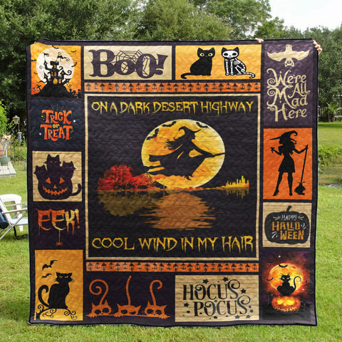 Halloween Witch Quilt Blanket Comforter Bedding Home Decoration ND