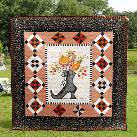 Halloween Witch Quilt Blanket Comforter Bedding Home Decoration ND