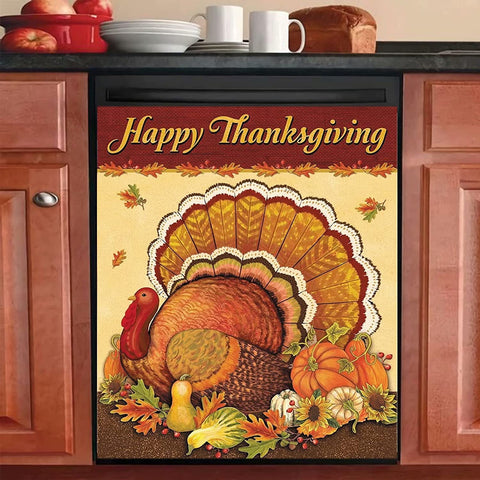 Happy Thanksgiving Turkey Kitchen Dishwasher Cover Decor Art Housewarming Gifts Home Decorations ND