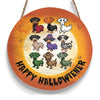 Happy Hallowiener Dachshund Round Wood Sign, Cute Dog Sign, Halloween Gifts For Dog Lovers, Dachshund Gifts, Halloween Decor HN