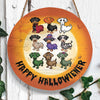 Happy Hallowiener Dachshund Round Wood Sign, Cute Dog Sign, Halloween Gifts For Dog Lovers, Dachshund Gifts, Halloween Decor HN