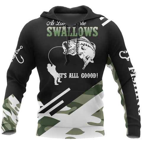 Men Hoodie Fishing bass camo