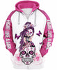 Skull Breast Cancer 02 Hoodie