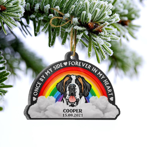 Pawprints Forever In My Heart Dog Memorial Gift Pet Memorial Ornament Custom Ornament