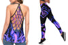 Old Lady Dragon Criss Cross Tank Top Legging Set For Women HT