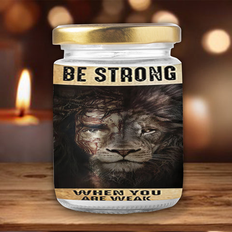 Be Strong Be Brave Be Humble Be Awesome Jesus Candle Set, Christian's Candle, Jesus & Lion Candle, Best Christian Gifts HN