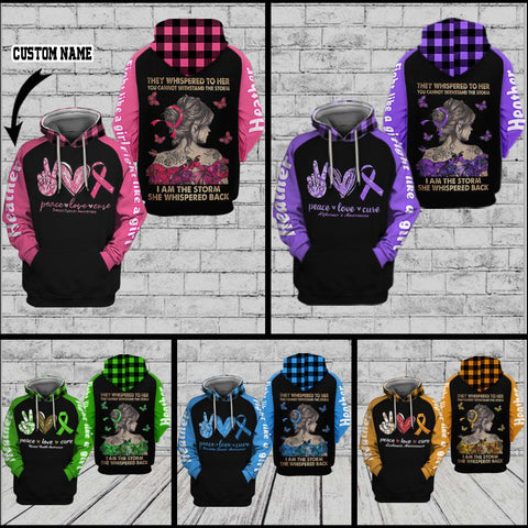 Cancer Awareness They whispered to her 3D Custom Hoodie
