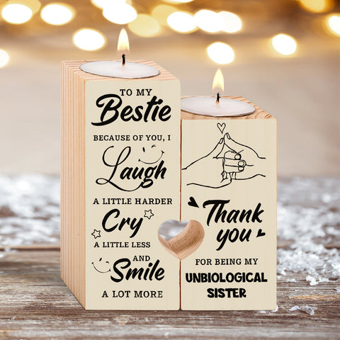 Bestie Candle Holder With Heart Custom Candle Holder Love Candle Valentine Gift