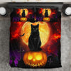 Halloween Bedspread Halloween Black Cat Bedding Set