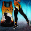 Halloween Tank top leggings Halloween Black Cat Combo Outfit For Women