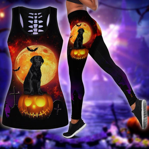 Halloween Tank top leggings Labrador Combo Outfit For Women
