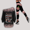 ON SALE Never underestimate a Teacher who does all things through GOD who strengthens her Off Shoulder Shirt & Leggings Set