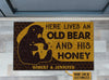Personalized Bear And Honey Here Lives Customized Doormat
