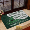 Personalized Witch Grumpy Toad Live Here Customized Doormat Green TM