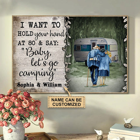 Camping Baby Let's Go Couple Gifts Customized Canvas QA