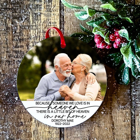 Personalized Memorial Christmas Ornament In Loving Memory Custom Photo Ornament Loss of Loved One Grandparents Grandmother Mom Dad HT