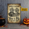 Halloween Poster Skeleton Skull Pumpkin Couple You And Me Custom Poster, Gothic Couple, Anniversary, Wall Pictures, Wall Art, Wall Decor, Halloween