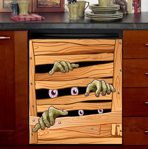 Scary Zombies Halloween Kitchen Dishwasher Cover Decor Art Housewarming Gifts Home Decorations ND