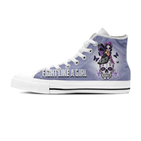 Cancer Awareness Fight Like A Girl Canvas Shoes