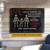 Skull Skeleton Family Halloween Creepy Kooky Mysterious Custom Classic Metal Signs