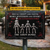 Skull Skeleton Family Halloween Creepy Kooky Mysterious Custom Classic Metal Signs