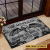 Skull Skeleton Goth Family Halloween Abandon All Hope Custom Doormat