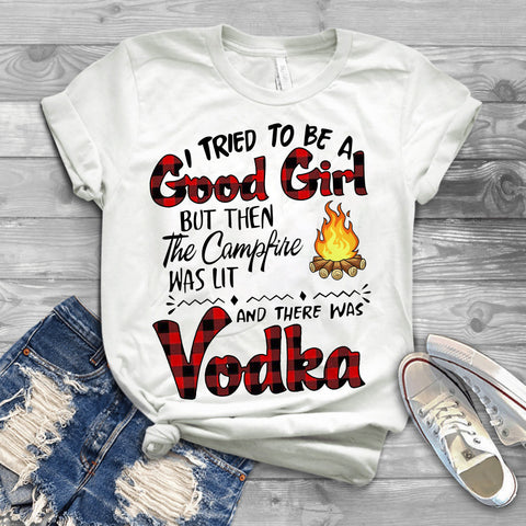 I tried to be a good girl T-shirt Beer, Vodka, Wine, Whiskey, Brandy, Gin, Rum, Tequila