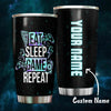 Eat sleep game repeat Tumbler custom LKT, Customized Tumbler for Gamer, Gamer Cup,