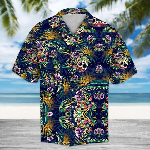 Tropical Blue Skull Hawaii Shirt