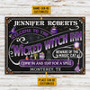 Witch Inn Black Cat Stay For A Spell Black Custom Classic Metal Signs, Witch Decor, Witchy, Goth, Witch Sign, Halloween Sign, Halloween Gift