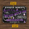 Witch Inn Black Cat Stay For A Spell Black Custom Classic Metal Signs, Witch Decor, Witchy, Goth, Witch Sign, Halloween Sign, Halloween Gift