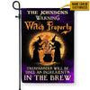 Warning Witch Property Custom Flag, Halloween Outdoor Decoration, Witch Decoration, Halloween Garden