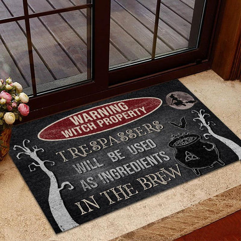 Witch Warning Witch Property Custom Doormat TM