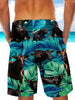 Men Black Angus Shorts, Cattle Shorts BLACK ANGUS CATTLE LOVERS HAWAIIAN SHORTS